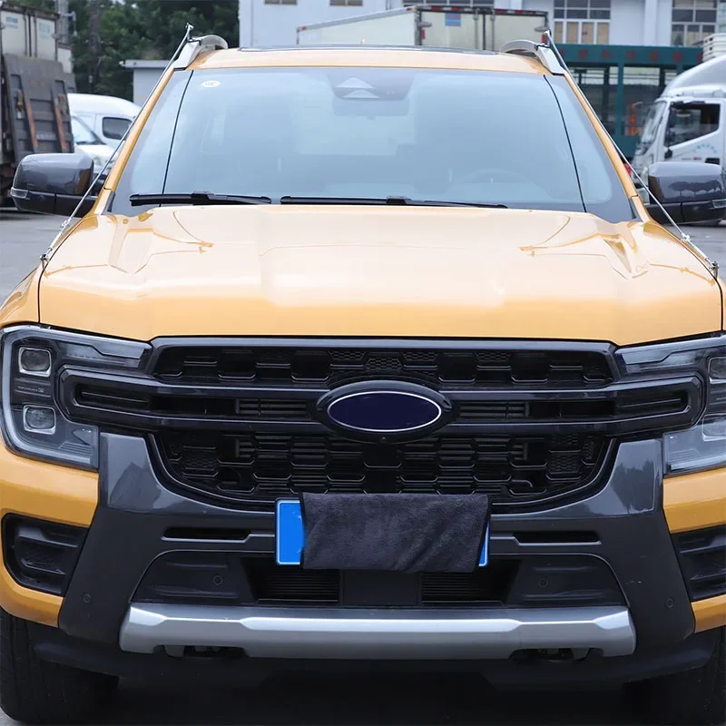 For Ford Ranger T9 23-25 Carbon Steel Car Through Jungle Protect Hood Latch Catch Lock Obstacle Eliminate Rope Accessories
