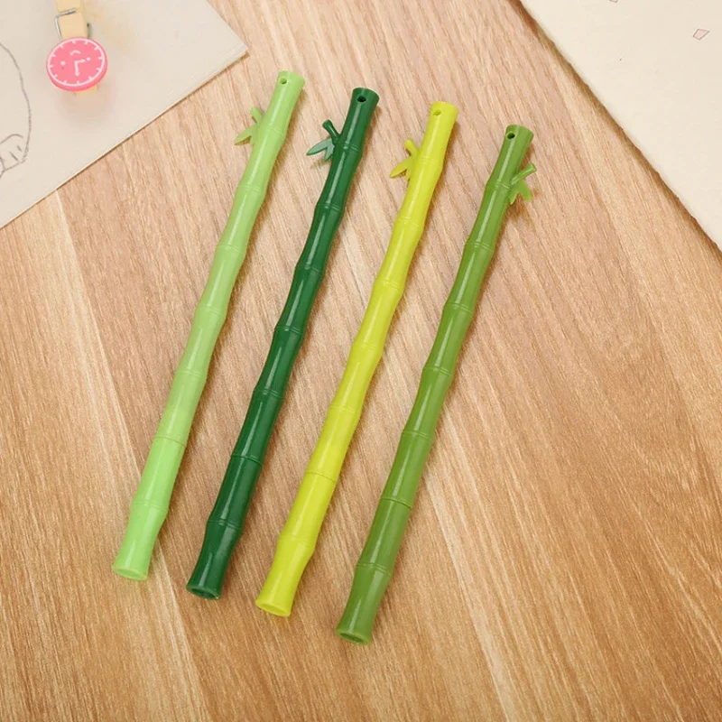 Creative Bamboo Gel Pen Cute Student Fresh Water Pen Desktop Office Supplies Needle Tube Signature Pen Novelty Cute Stationery