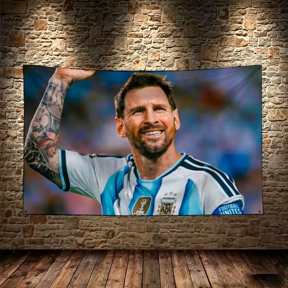 Lionel Messi  Room Decoration Wall Tapestry Hanging Aesthetic Bedrooms Advertising Banner