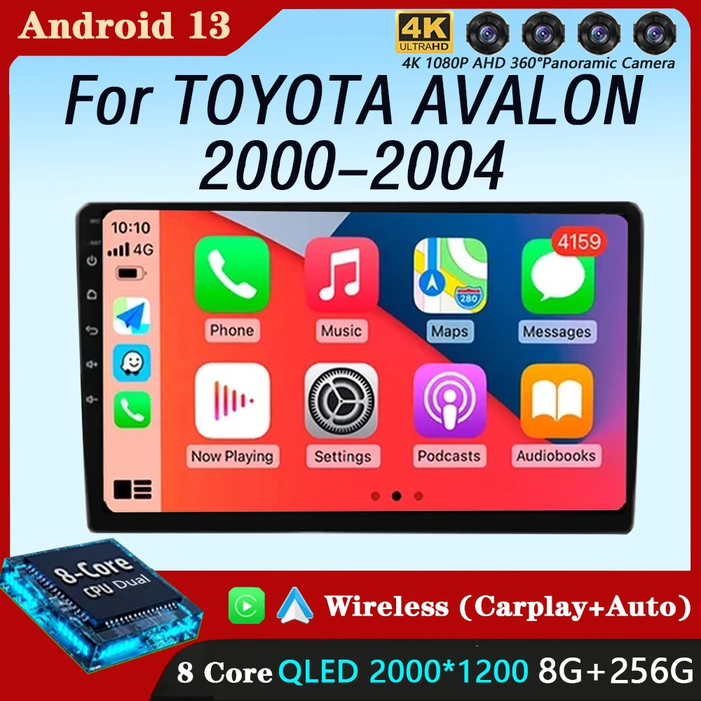 

9Inch Android 13 For TOYOTA AVALON 2000-2004 Car Multimedia Player Auto Navigation Stereo Head Unit WIFI WIreless Carplay 4G DSP