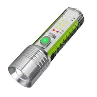 USB C Multifunction Portable Torch Camping Lights Rechargeable LED Flashlight LED MINI Keychain Light with Tail Magnet Uv Light