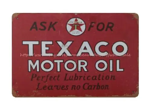 discount cheap home decor gas Texaco Motor Oil metal tin sign