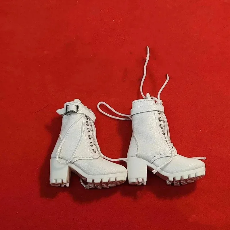 

1/6 Scale Hollow Boots Lace-up High-heel Pu Leather Shoes Solid Model for 12in Action Figure Toys Accessory