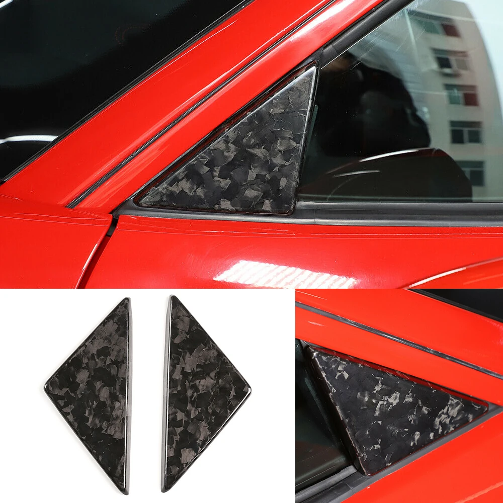 Real Carbon Fiber  for Ferrari 458 2011-2016 Front Window Triangle Glass Plate Cover Decorative Trim Exterior Car Accessories