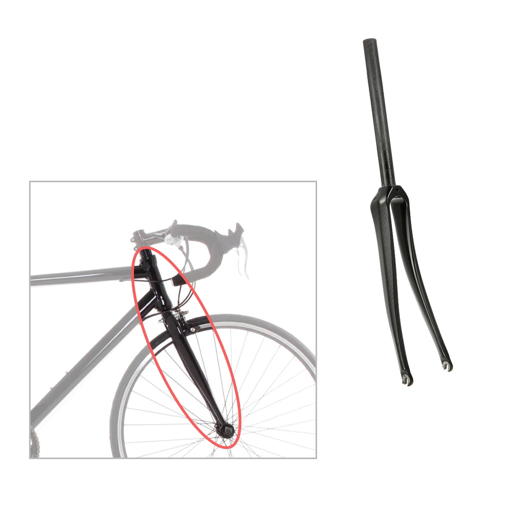 25.4mm/28.6mm Ultralight Full Carbon Fiber Road Bicycle Fork 700C Cycling Fixed Gear Bike Fork Fixie Bike Front Fork Bike Part