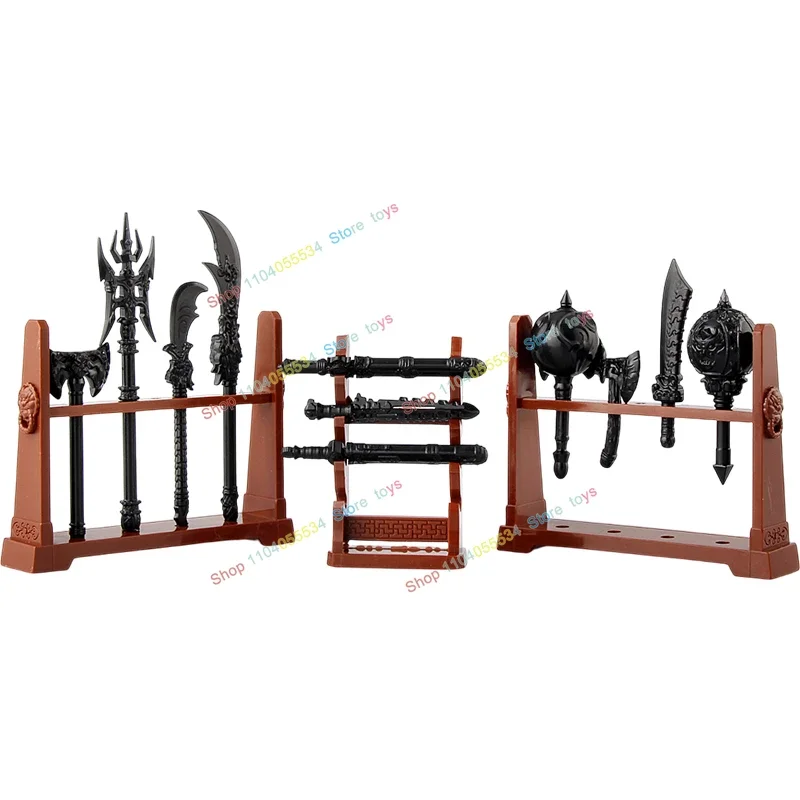 

HOT Rack Building Blocks Axe Hammer Knife Accessories Sword mini Action Figures Collection Toys For Kids Birthday Gifts