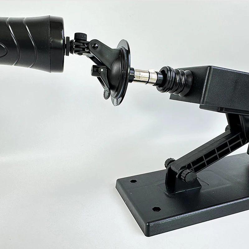 1 Buah Adaptor Suction Cup 8.5cm Dengan Konektor 3XLR Love Machine Hitam TPE Untuk Penyangga Aktuator Linear Teleskopik