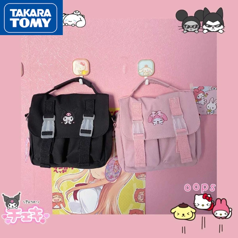 

TAKARA TOMY Hello Kitty New Student Nylon Embroidery Cute Small Handbag Student Outdoor Convenient Sweet Casual Messenger Bag