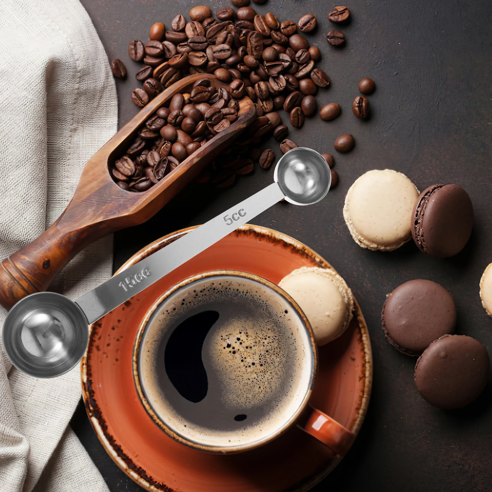 

1pcs Stainless Steel Coffee Scoop Double Headed Measuring Spoon For Coffee Beans Tea Sugar Spices Milk Powder Kitchen Utensil