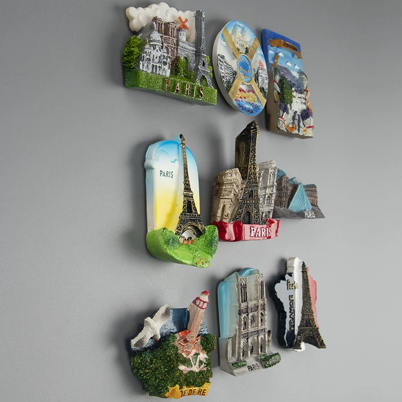 The Louvre in France  Prous resin 3D fridge magnets refrigerator with magnetic stickers as a souvenir for the Eiffel Tower in Pa