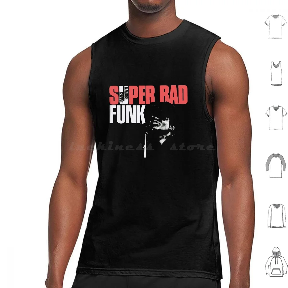 Super Bad Tank Tops Vest Sleeveless James Brown Funk Music Album Record Vinyl Band Artist