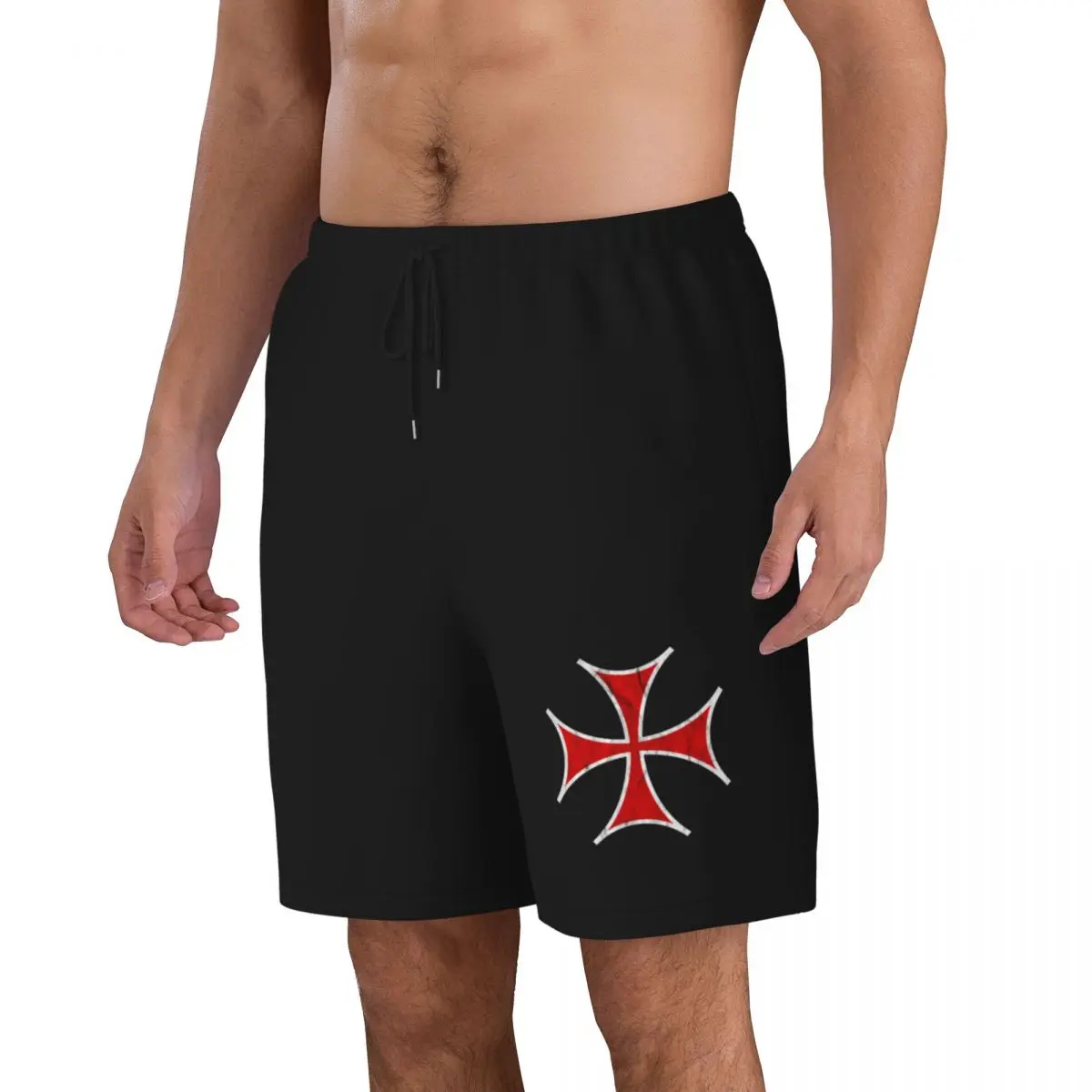 German Red Cross Board Shorts Summer Templar Knight Fashion Running Beach Short Pants Male Quick Drying Hawaii Printed Plus Size