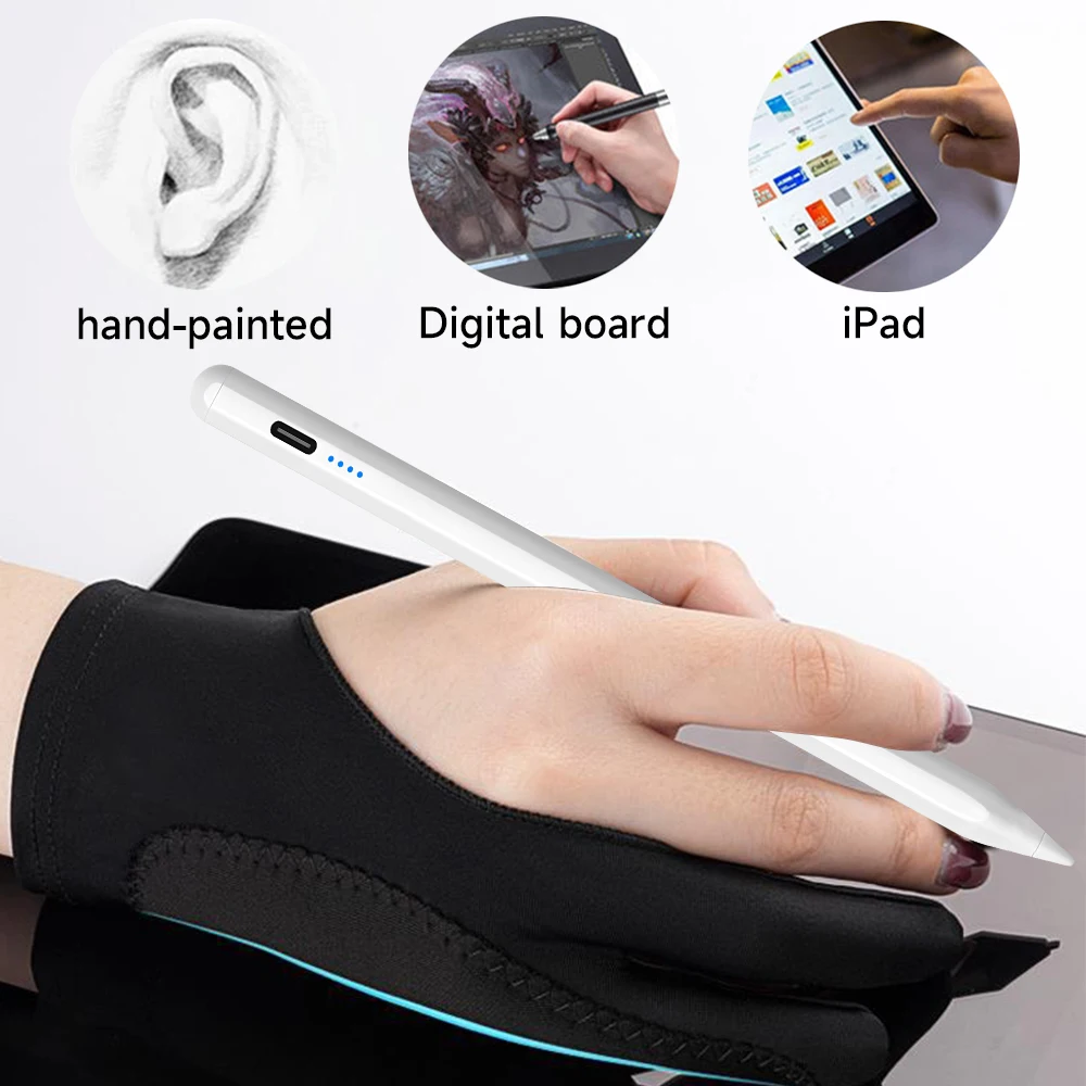 Anti-touch Two-Fingers Hand Painting Gloves For Tablet Digital Board Screen Touch Drawing Anti-fouling Oil Painting Art Supplies