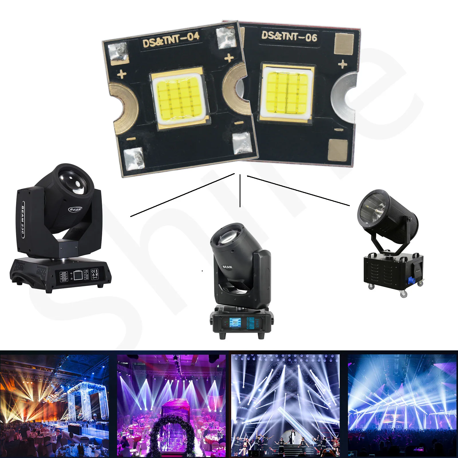 Imagem -06 - High Power Cob Led Stage Light Chip 20w 60w dc 3v 5v 12v 24v Contas de Lâmpada Luminoso para Mover a Cabeça Disco dj Lamp Projector