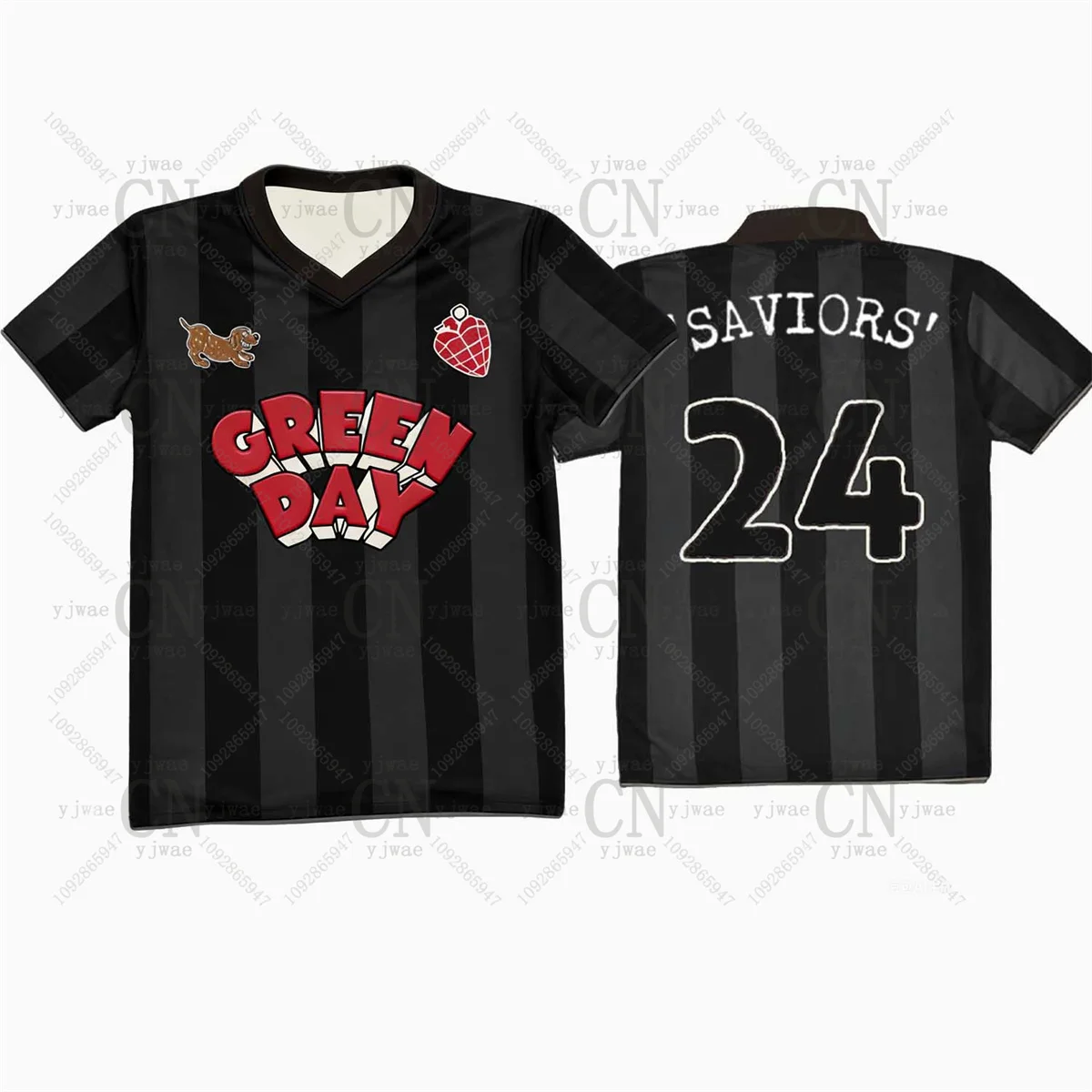 Modisches Fußballtrikot, American-Punk-Rock, beliebte Single-Sport-T-Shirts, Green Day Fan-Geschenke, Sommer-T-Shirts für Herren und Damen