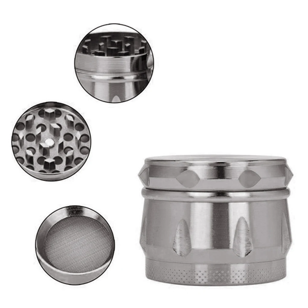 Metal Herb Spice Mills 4 Layers Zinc Alloy Tobacco Grinder Spice Graters Cursher Drum Shape