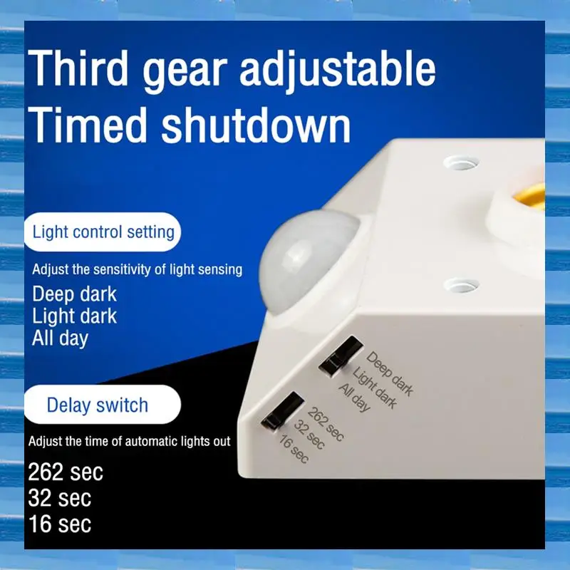 E27 LED Bulb Light Holder PIR Human Body Infrared Sensor Lamp Holder 220V With Regulate Switch Motion Detector Lamp Base Durable