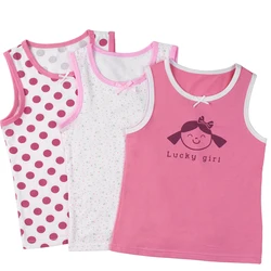 2024 Summer Kids Girls Tank Tops Sleeveless T Shirt Cartoon Floral Vest Camisoles Cotton Undershirt Young Teens Children's Tees