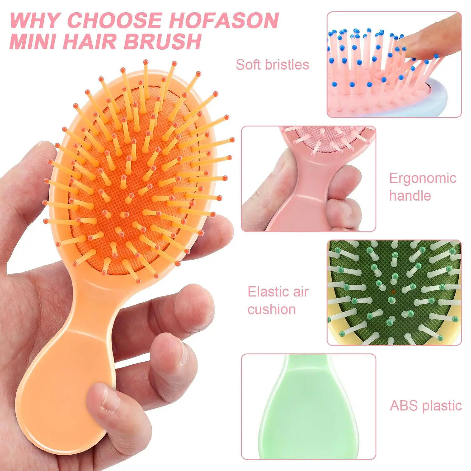 14 Pcs Mini Wet Hair Brush & Comb Set for Travel, Kids, School, Bulk Party Favors - view 3