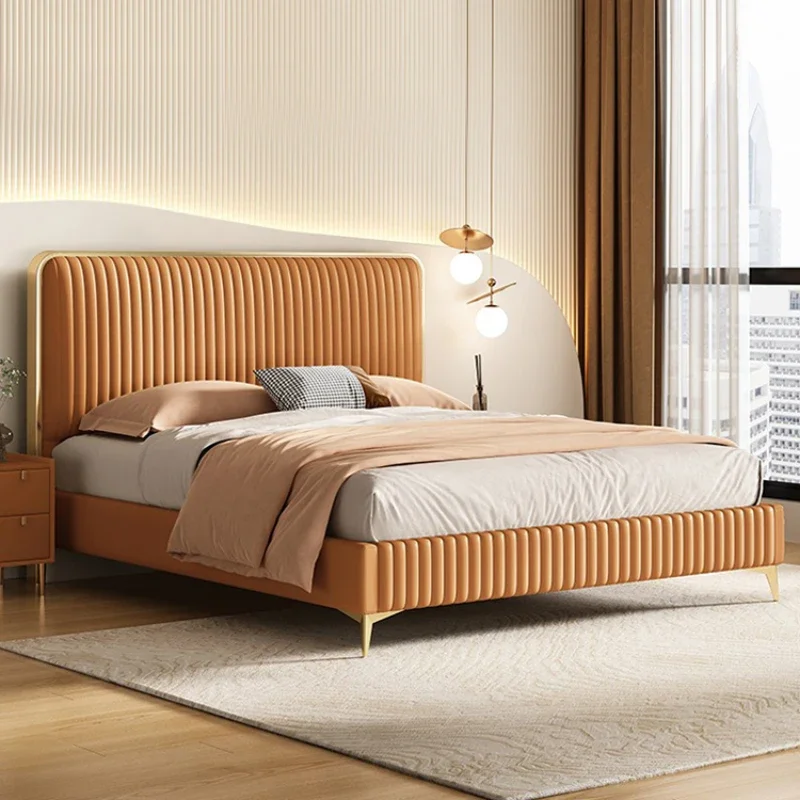 Queen Headboard Frame Double Bed Luxury Support Living Room Frame Double Bed Hotel Princess Cama Matrimonial Bedroom Furniture