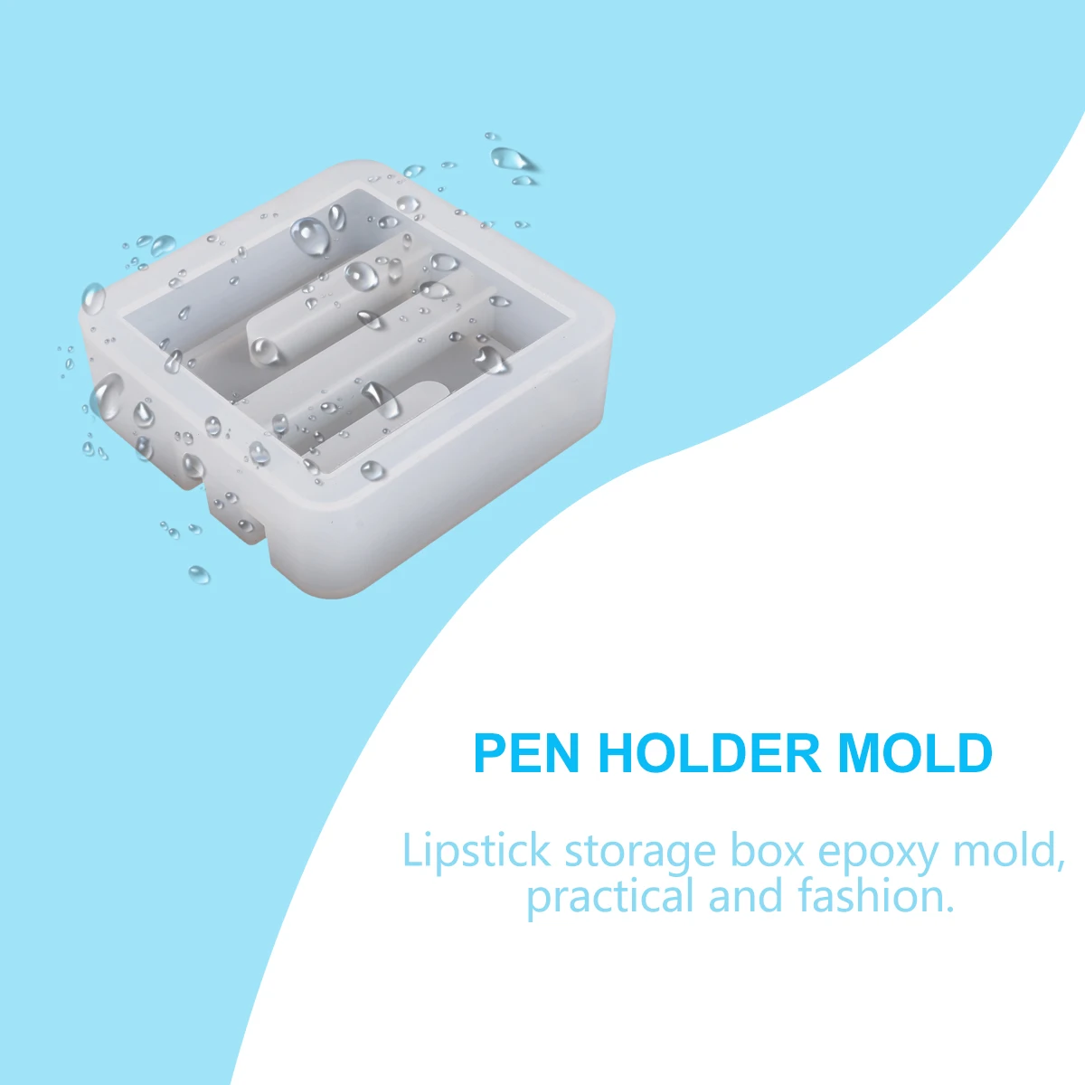 

Crystal Epoxy Mold DIY Lipstick Storage Box Silicone Mould Flexible Resin Craft Decor Square Shaped Practical Fashion Easy Clean