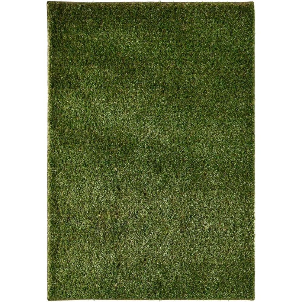 Thick Realistic Grass Mats & Rugs 12' X 12' Synthetic Turf with Finished Edges, Indoor Outdoor Grass Pet Pad