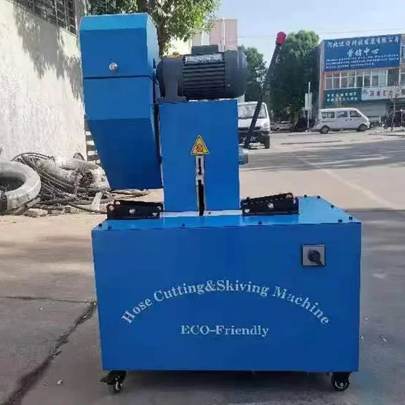 CE 1 Multi-functiona 6-51mm 2 6SP Hydraulic Flexible Rubber Hose Cutter Skiving Machine Dustless Hose Cutting Machine