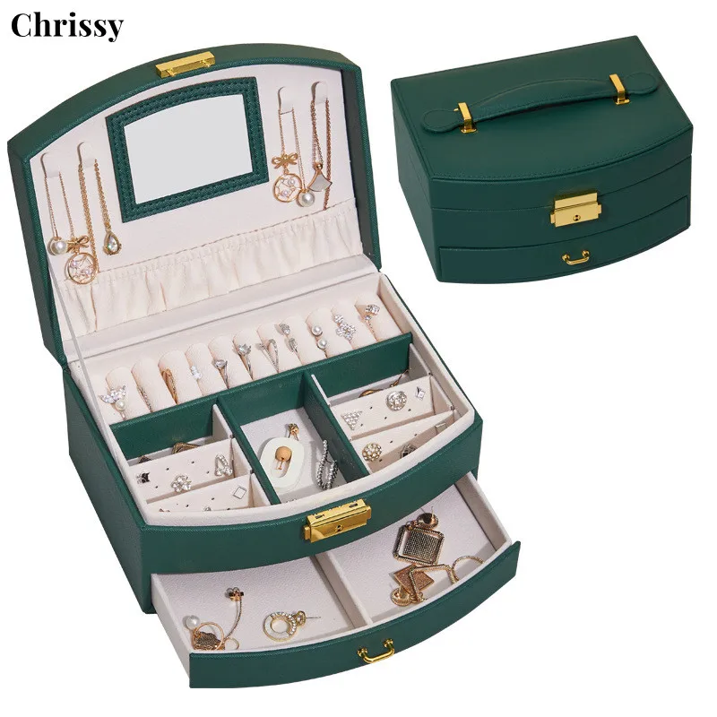 

Princess Style Jewelry Box for Girls Jewelry Organizer Storage Earrings Rings Watch Case Kids Jewelry Box Christmas Gifts