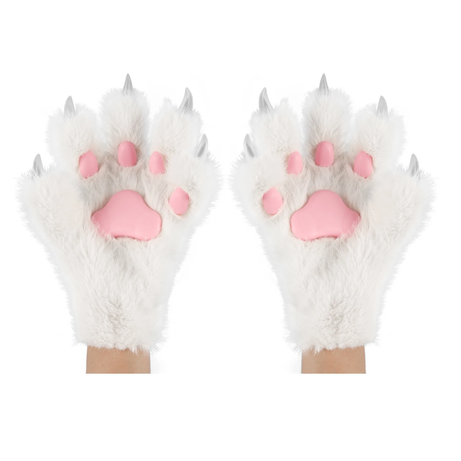 Halloween Cosplay Christmas Cosplay Props Cute Cartoon Animal Paw Plush Finger Gloves Kitten Fox Collection Warm and Practical