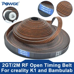 POWGE 2GT 2MGT 2M RF Open Timing belt width 7.7mm Rubber Low dust Low Vibration Fit for Creality K1 & BambuLab 3D printer