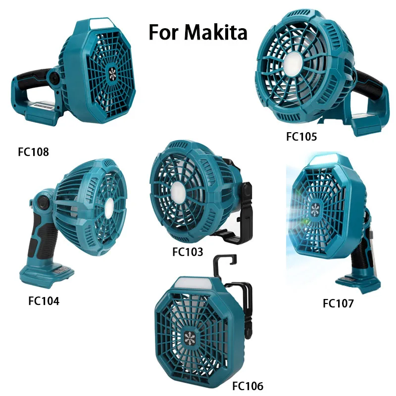 

Multifunctional Lighting Fan For Makita BL1830 With 14.4-18V Lithium Battery With 3W Lamp FC103 FC104 FC105 FC106 FC107 FC108