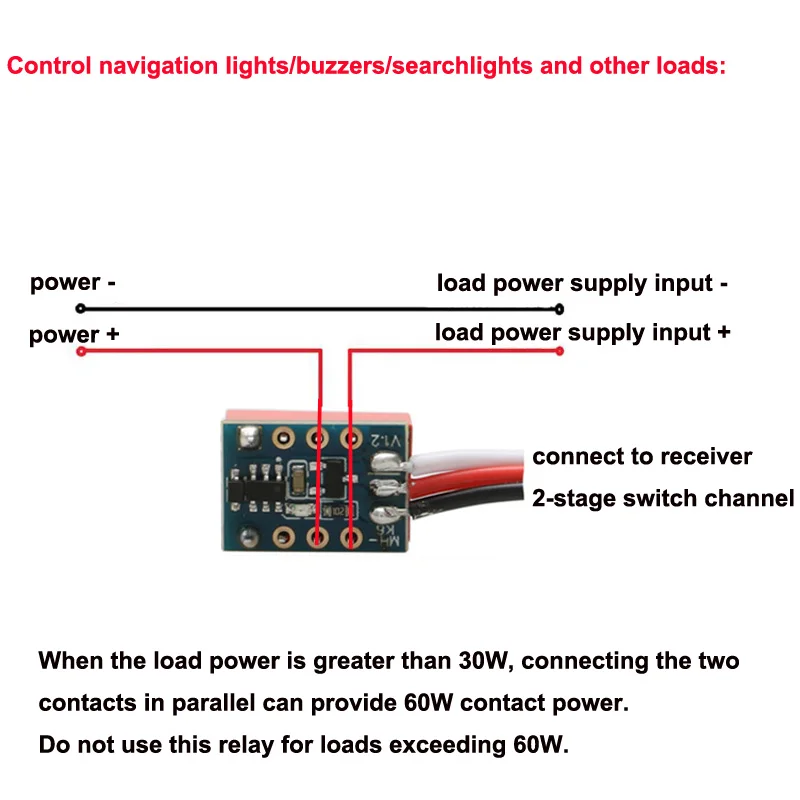 Mini Relay PWM Switch 1CH 2 Pole Universal Navigation Lights/Buzzer/Camera Remote Controller DIY for RC Drone Airplane Model