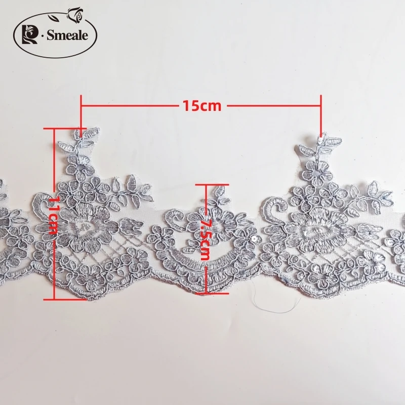 5Yards/lot width11CM Border line Polyester Sequin Lace trim, Handmade DIY Wedding Dress Home Decoration Accessories RS4798