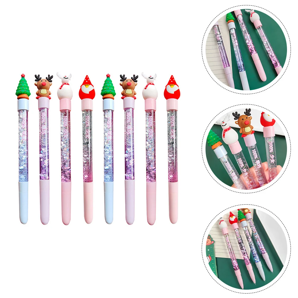 

8 шт. милые гелевые ручки на рождественскую тематику, очаровательные стационарные принадлежности для детей, студентов, пишущие рисунки, подпись, подарок