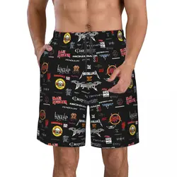 Heavy Metal Men's Beach Shorts Fitness Quick-drying Swimsuit Funny Street Fun 3D Shorts