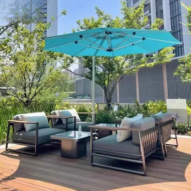 Outdoor Sofa Courtyard Terrace Hotel Waterproof Sun Villa Leisure Combination Aluminum Alloy Exposed Outdoor Nordic Furniture