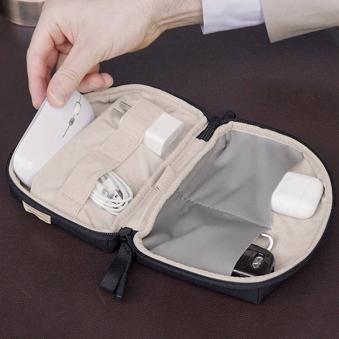 حقيبة ملحقات منظم إلكتروني، حقيبة تخزين رقمية محمولة، منظم كابلات السفر، حقيبة حمل لبنك الطاقة #5