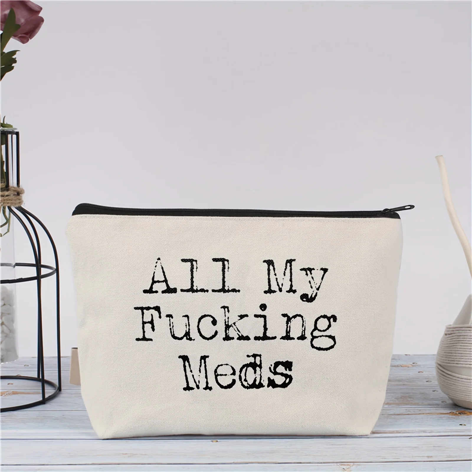 

Portable Travel Text Print eup Bag Coin Purse Card Holder Storage Organizer Faionable Handbag Polyester Geometric Pattern