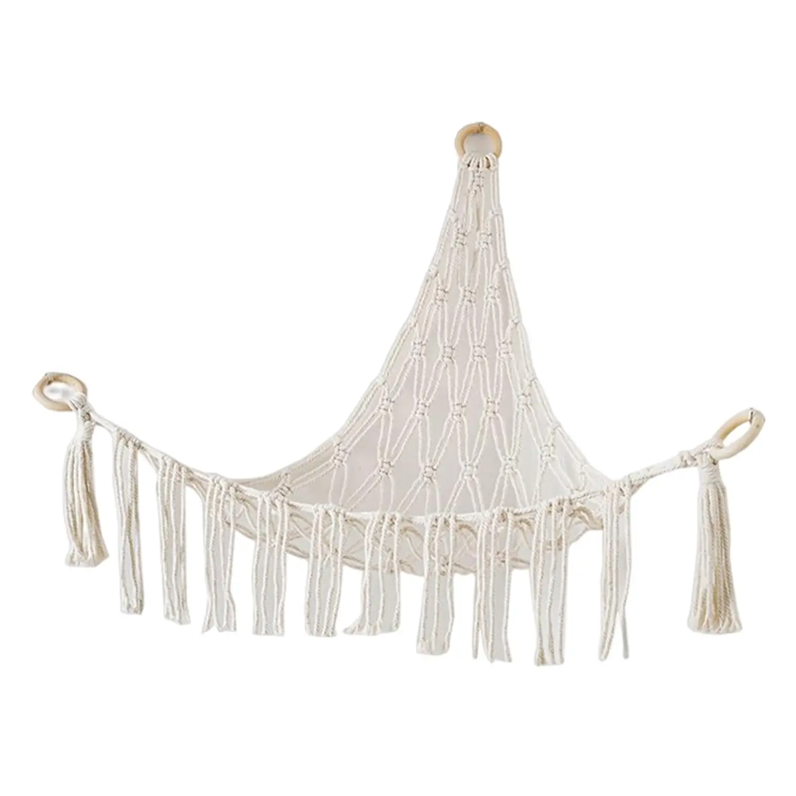 Soporte de hamaca de juguete colgante, macramé, red de almacenamiento de juguetes de peluche suave para decoración de adornos de dormitorio del