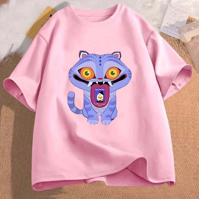 الاتجاه بلوزات فضفاضة للجنسين الشارع الهيب هوب موضة تي شيرت غير رسمي أنيمي K-Pop شيطان الصيادين تيز Harajuku س الرقبة قميص غير رسمي هدية