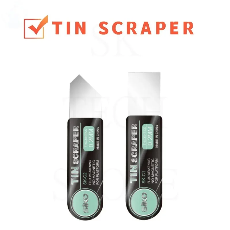 10 حزم عالية صلابة القصدير مكشطة سمك الهاتف المحمول إصلاح لحام لصق كشط سكين شقة مائل الفم شفرة أدوات يدوية