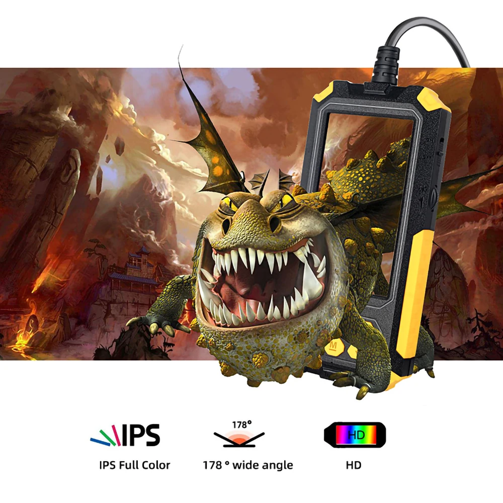 Industrial Endoscope 5.5/8mm 1080p Dual-Lens Pipeline Camera Maintenance Visual Peep Mirror 4.3 Inch Ips Full Color Screen