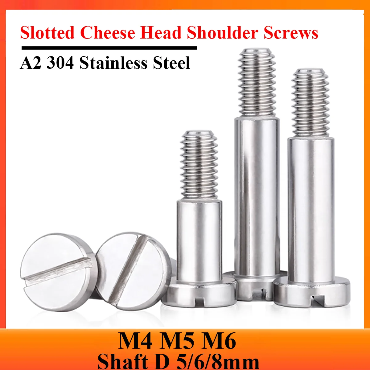 5/10/20pcs M4 M5 M6 Slotted Cheese Head Shoulder Screws GB830 304 Stainless Steel Step Screw Plug Limit Screw Bearing Bolt