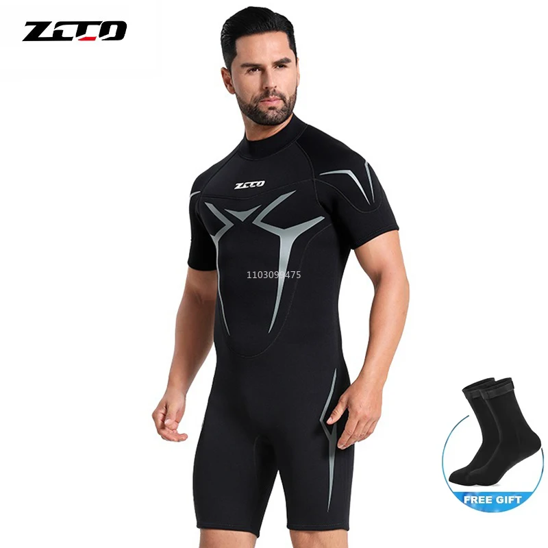 

3mm Neoprene Wetsuit Man Women Short Sleeve High Elasticity Surf Suits Back Zip Comfortable Bathing Suit Kayaking Snorkeling