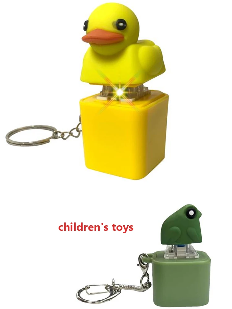 Hot sales Stressverminderende Kikker Ornament Speelgoed Klikken PushingToy Toetsenbord Fidget Sleutelhanger Geluid Licht Zintuiglijk Spel