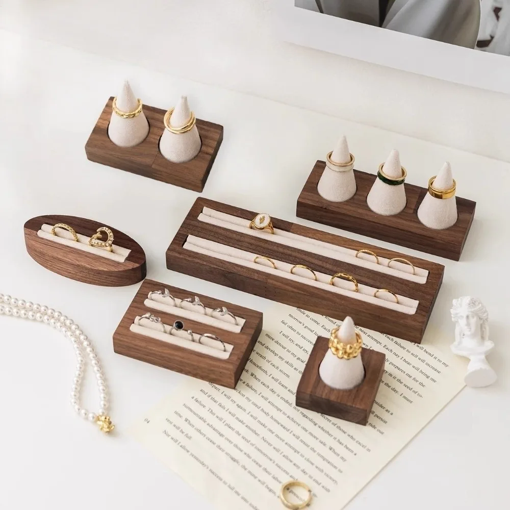 

New High End Ring Earring Rack Walnut Sturdy Display Rack Photography Display Stand Photography