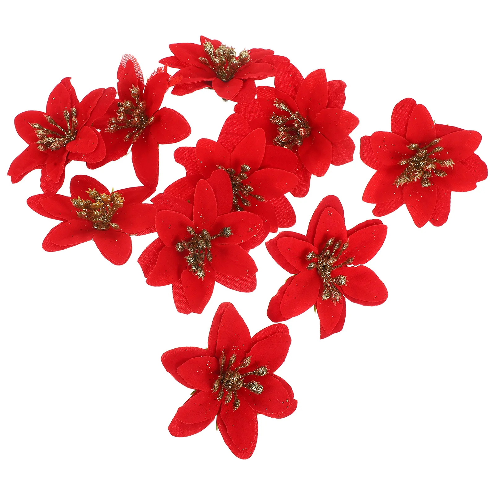 

10Pcs Xmas Simulation Flower Decor Beautiful Christmas Artificial Flowers for Home Garlands Arrangement Xmas Fake Flower