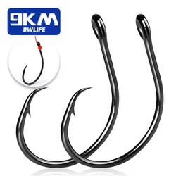 Inline Circle Hooks Saltwater Fishing Catfish Hooks 25~100Pcs Wide Gap Non-Offset for Bass Salmon Striped Fishing Circle Hooks