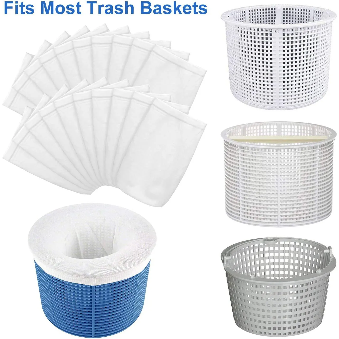 

TOP DEALS , 30-Pack Pool Filter Basket Saver Socks, Reusable Ultra-Fine Mesh Sock Filter Pool Debris Catcher