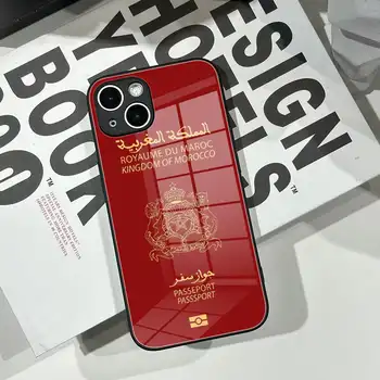 Pouzdro na telefon Maroko Passport z tvrzeného skla pro iPhone 16 15 Pro Max 14 13 12 Mini Plus Samsung S24 S23 Ultra 8 nejlepší prodej Pouzdro na iPhone Maroko - №8